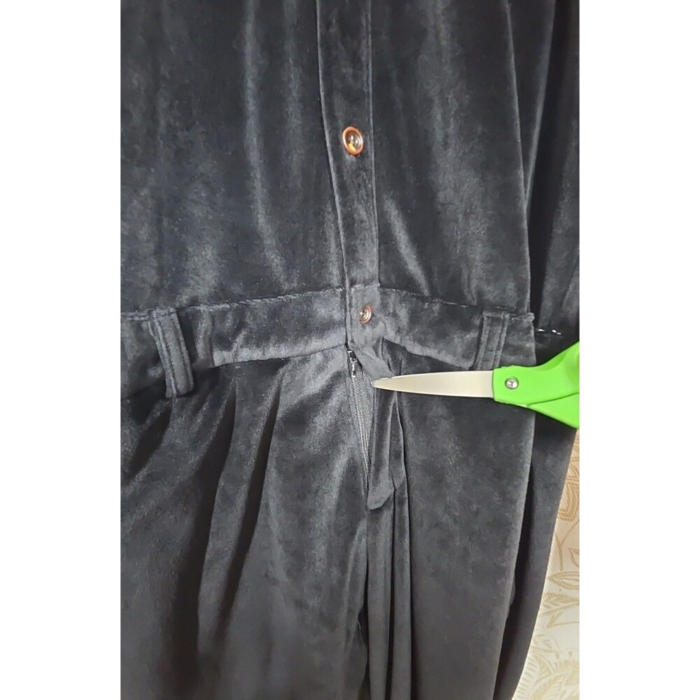 NEW WITH TAGS MENS Romper Jack Velour Velvet Black Jumpsuit LARGE - Picture 10 of 11